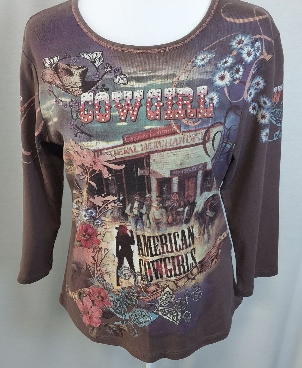Cactus Women’s American Cowgirls Top Vintage Brown Size Medium